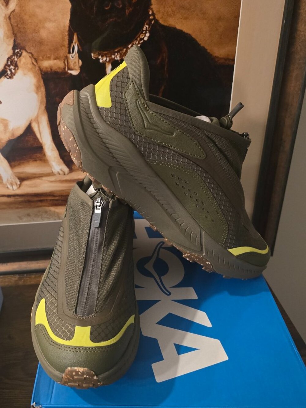 Hoka One One Project Transport Mens Shoes Oilve Green 1162850-DTQ Vibram Sz 11